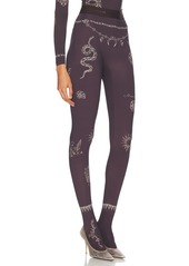 Marine Serre Tattoo Printed Jersey Legging