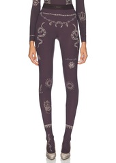 Marine Serre Tattoo Printed Jersey Legging