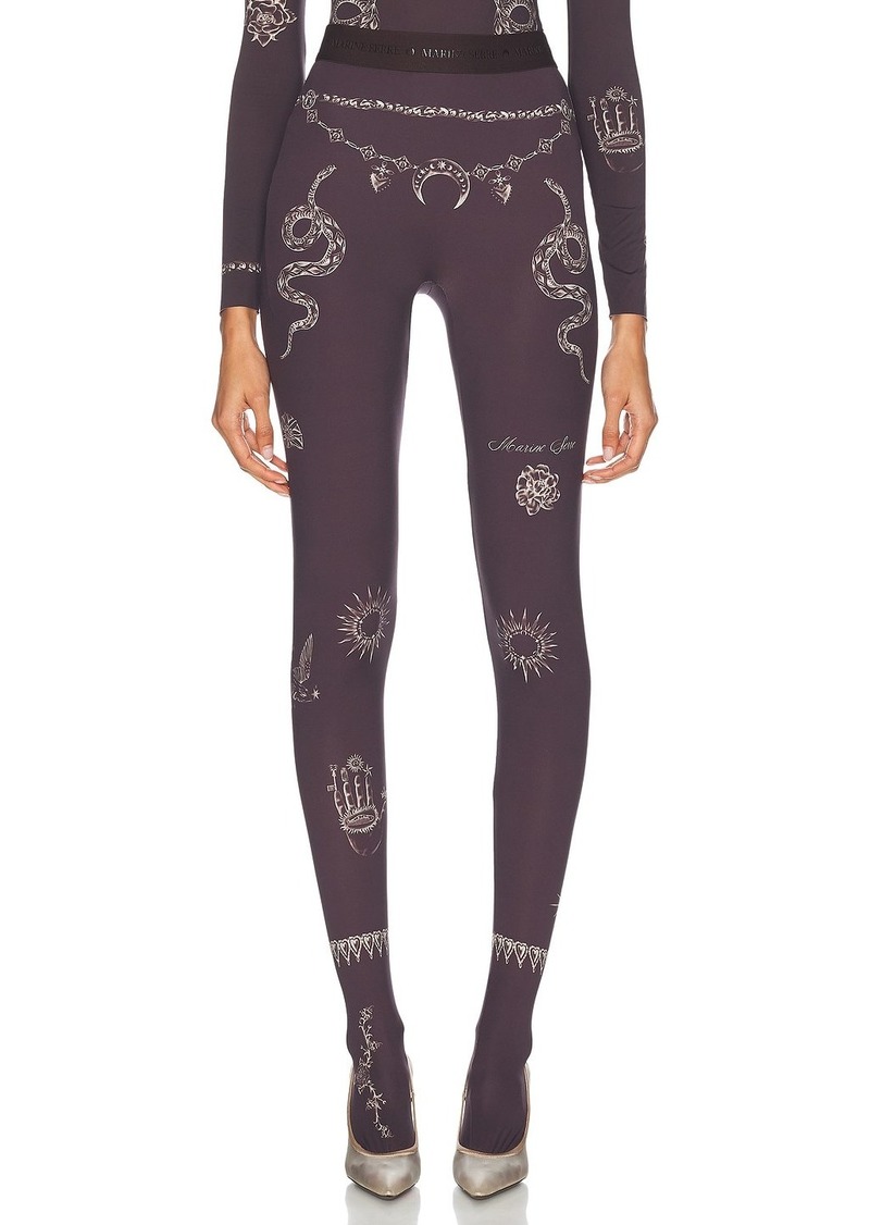 Marine Serre Tattoo Printed Jersey Legging