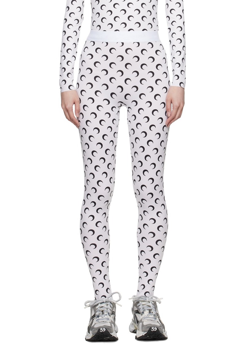 Marine Serre White All Over Moon Leggings