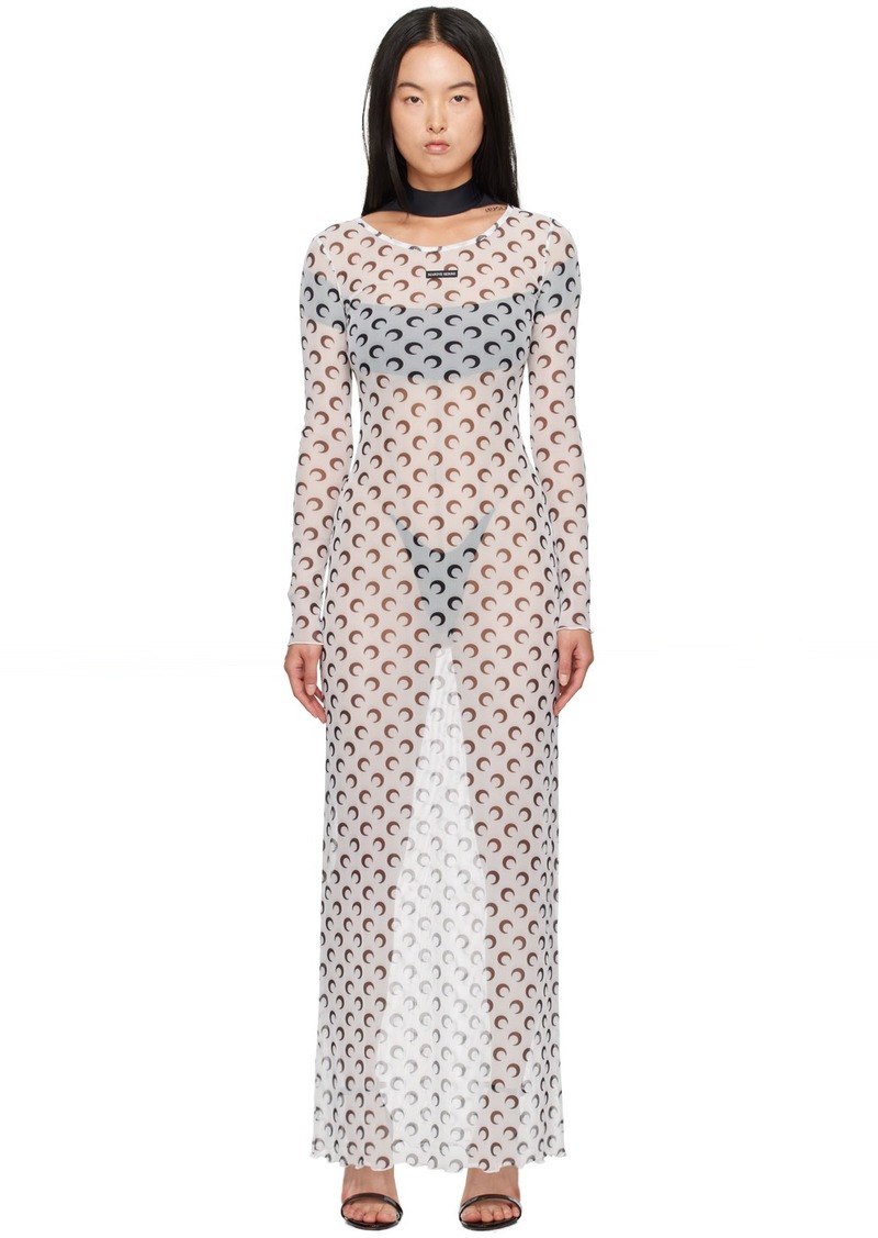 Marine Serre White All Over Moon Maxi Dress