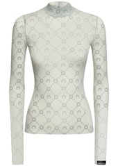 Marine Serre Monogram Mesh Crewneck Top