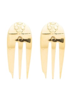 Marine Serre Reassembled Cutlery fork earrings