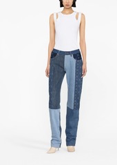 Marine Serre straight-leg patchwork jeans