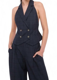 Marissa Webb Ava Open Back Tuxedo Vest In Oliver Plaid