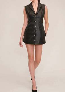 Marissa Webb Enzo Leather Open Back Mini Dress In Black
