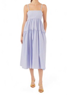 Marissa Webb Eva Trapeze Midi Dress In Cerulean Edie Stripe