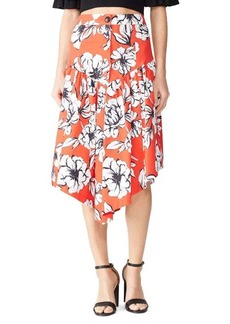 Marissa Webb Oliver Floral Asymmetric Midi Skirt