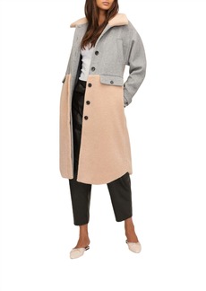 Marissa Webb Reese Overcoat In Grey Wool Beige