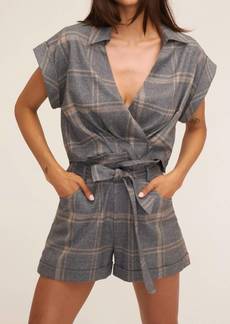 Marissa Webb Rowe Lightweight Flannel Drop Shirt In Fog Grey Plaid