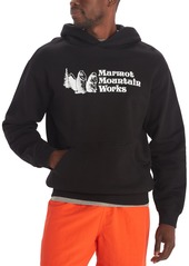 Marmot Men's Mmw Logo Fleece Pullover Hoodie Sweatshirt - Black