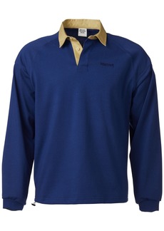 Marmot Men's Mountain Works Long-Sleeve Polo Shirt - Twilight Blue/light Oak