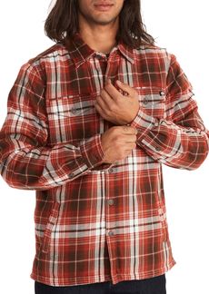 Marmot Men's Ridgefield Sherpa-Lined Flannel Shirt Jacket, XL, Orange