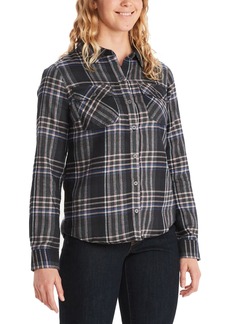 Marmot Women's Bridget Midweight Flannel Long Sleeve Shirt, Small, Black