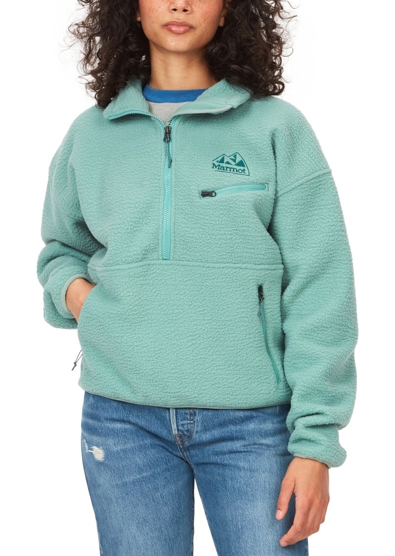 Marmot Women's Collared Zip-Front Fleece Sweatshirt - Blue Agave