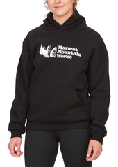 Marmot Women's Mmw Logo-Print Ribbed-Trim Hoodie - Light Grey