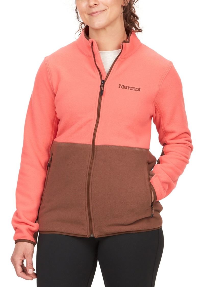 Marmot Women's Rocklin Colorblocked Fleece Jacket - Grapefruit/Pinecone