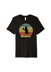 Vintage Style Marmot Silhouet Tee Love Animals Gifts Spring Premium T-Shirt