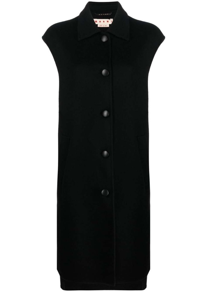 Marni asymmetric virgin wool-cashmere blend coat