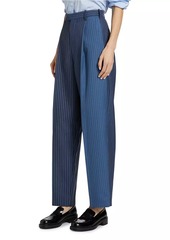 Marni Colorblocked Stripe Wool Wide-Leg Pants