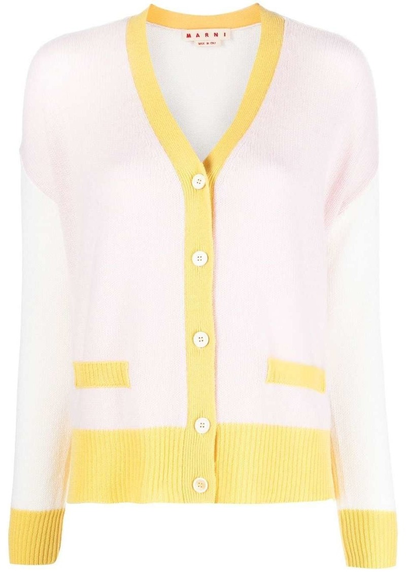 Marni contrasting-trim knit cardigan