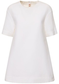 Marni Cotton Cady Short Sleeve Mini Dress