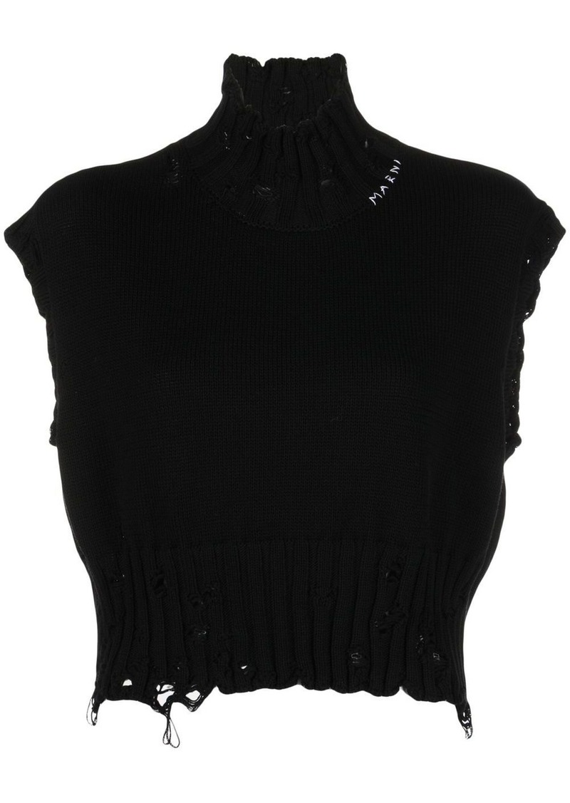 Marni distressed cropped vest