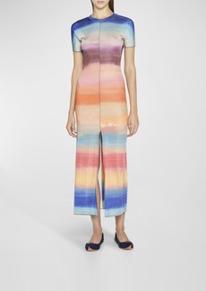 Marni Dyed Ombre Fitted Sheath Dress