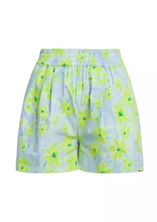 Marni Elasticized Floral Cotton Shorts