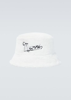 Marni Embroidered faux fur bucket hat