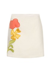Marni Embroidered Linen Blend Mini Skirt