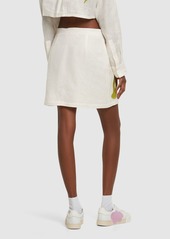 Marni Embroidered Linen Blend Mini Skirt