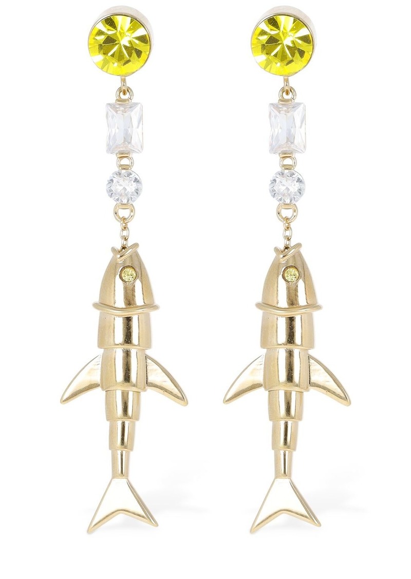 Marni Fish Crystal Drop Earrings