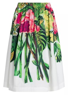 Marni Floral Cotton Midi-Skirt