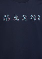 Marni Floral Logo Print Cotton Jersey T-shirt