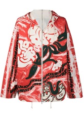 Marni floral-painting oversized zip hoodie