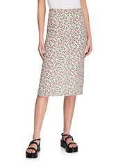 Marni Floral Print A-Line Skirt