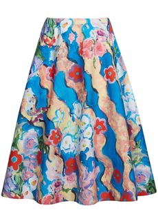 Marni floral-print A-line skirt