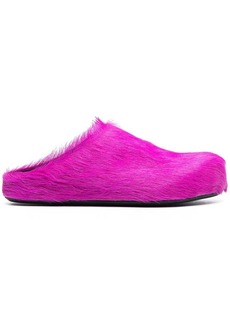 Marni Fussbet Sabot calf-hair slippers