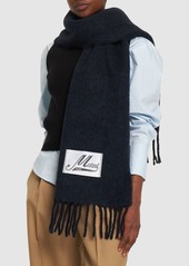 Marni Fringed Alpaca Blend Scarf W/logo