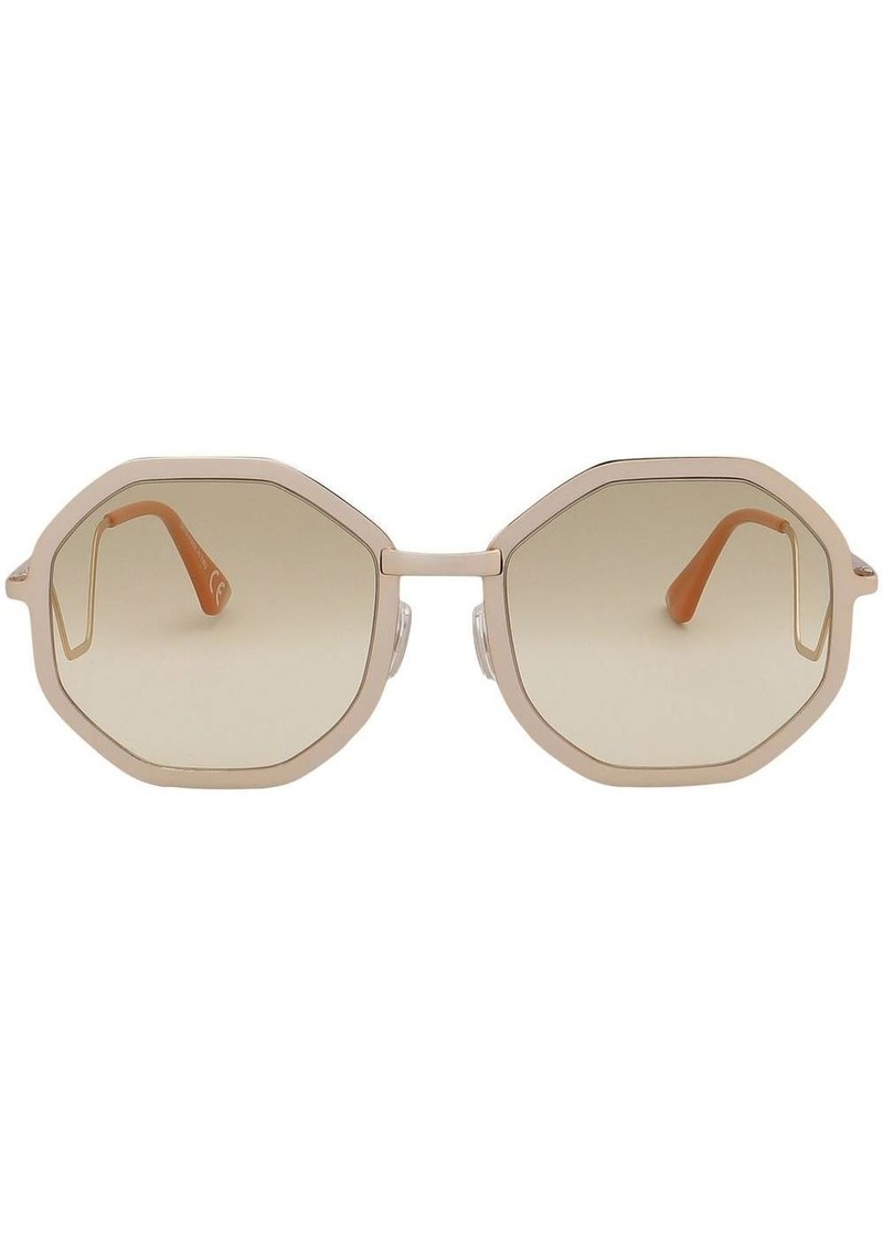 Marni geometric-frame logo engraved sunglasses