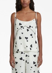 Marni Bunch of Hearts silk camisole top