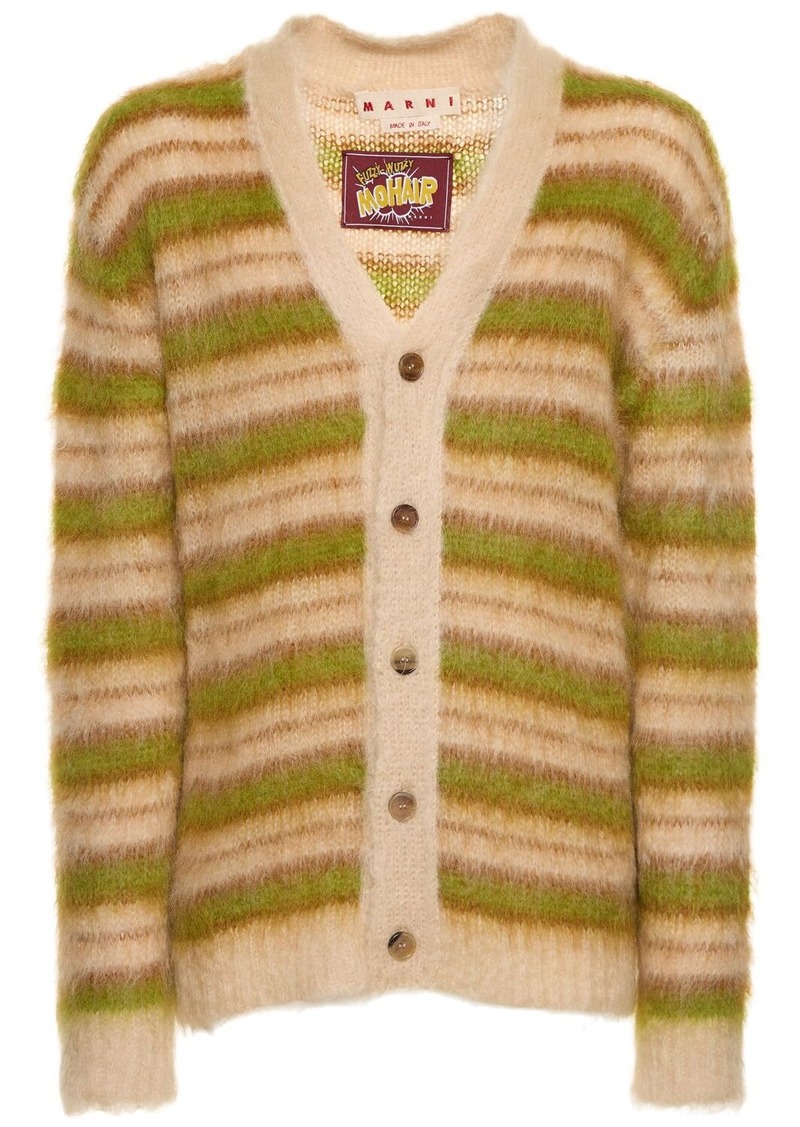 Marni Iconic Mohair Blend Knit Cardigan