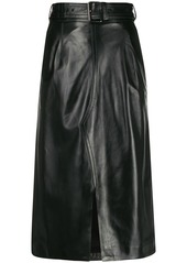 Marni leather high-waisted midi skirt