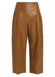 Marni Leather High-Wasted Flared Pants