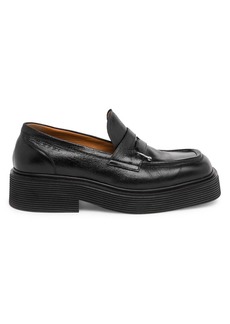 Marni Leather Square-Toe Platform Loafers