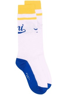 Marni colour-block logo-print socks