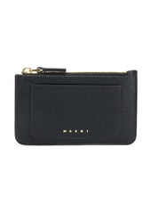 Marni logo-print leather card holder