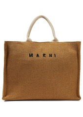 Marni Logo Large raffia tote