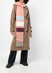 Marni logo-patch fringed scarf